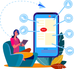 ecommerce-image Usuario comprando por una app de ecommerce.